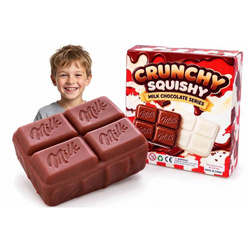 Gniotek sensoryczny antystresowy dla dzieci Crunchy Squishy mleczna czekolada 4 kostki
