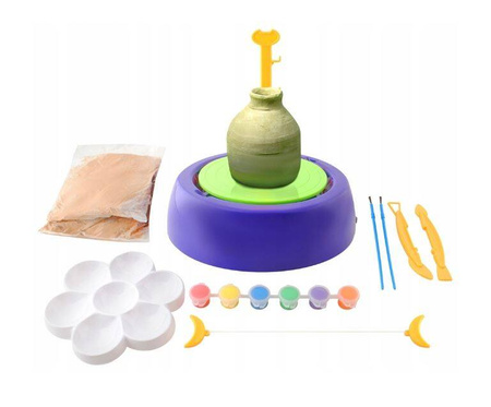 Zestaw garncarski dla dziecka koło garncarskie glina akcesoria