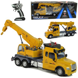 Zdalnie sterowany pojazd budowlany żółty dźwig dla dzieci światło dźwięk