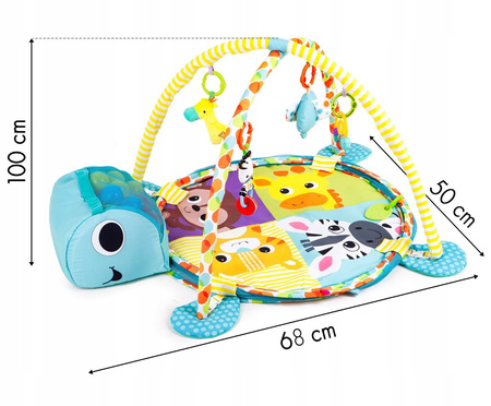 Duża mata edukacyjna Kojec dla dzieci z piłkami Żółw Morski Ecotoys