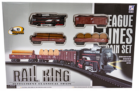 Realistyczna kolejka Rail King Elektryczny pociąg z 3 wagonami Parowóz dla dzieci