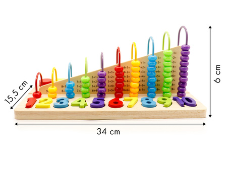 Drewniana zabawka edukacyjna dla dzieci liczydło klocki cyfry Ecotoys