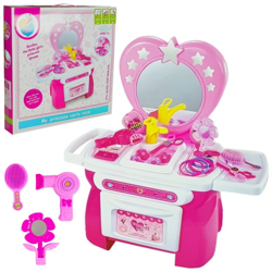 Interaktywna różowa toaletka dla dzieci z lustrem i akcesoriami Zestaw piękności dla dziewczynek