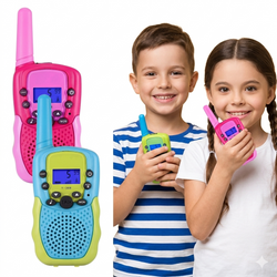 Krótkofalówki walkie talkie dla dzieci 2 sztuki różowa niebieska