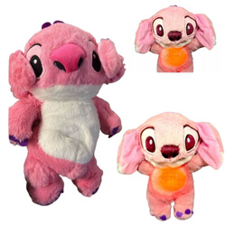 Przytulanka dla dzieci miś szumiś oddychający grający Stitch różowy