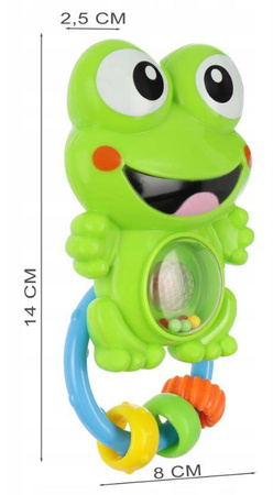 Interaktywna grzechotka dla dziecka zielona żabka żaba świeci gra
