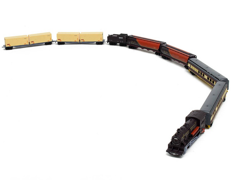 Duża kolejka elektryczna dla dzieci FENFA Pociąg z 7 wagonami i akcesoriami 1601A