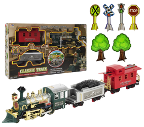 Kolejka na baterie dla dzieci Pociąg z wagonami Zestaw torów 480cm