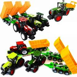 Duży traktor z przyczepą wywrotką ruchome elementy 54 cm