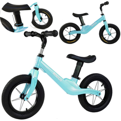 Rower rowerek biegowy Rocco dla dzieci Jeździk 3+ niebieski z regulowanym siedzeniem