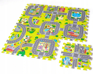 Duże puzzle piankowe mata edukacyjna dla dzieci ulica dywan 31x31 cm