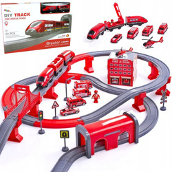 Duży zestaw elektryczna kolejka dla dzieci miasteczko straży pożarnej