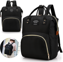 Torba do wózka dla rodziców plecak dla mamy taty organizer na pieluchy akcesoria dla dzieci czarny
