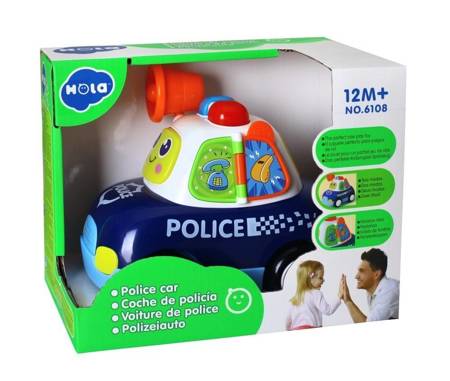 Interaktywne autko policyjne dla dzieci z megafonem Samochód policyjny HOLA