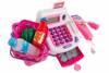Interaktywna kasa fiskalna z wózkiem na zakupy dla dzieci produkty spożywcze różowa